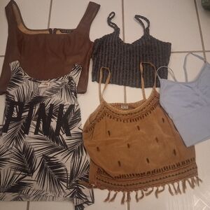 SHEIN Crop Tops Collection - Brown, Black, Blue, Tan